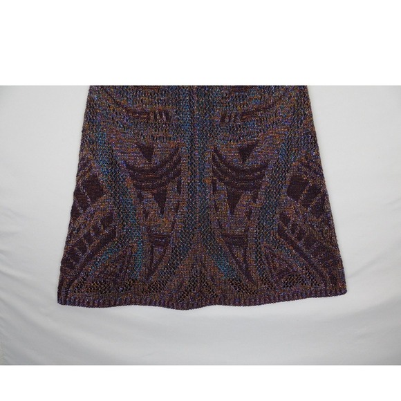 Cecilia Prado Metallic Knit Geometric Midi Skirt Size XS Made in Brazil - Picture 7 of 10